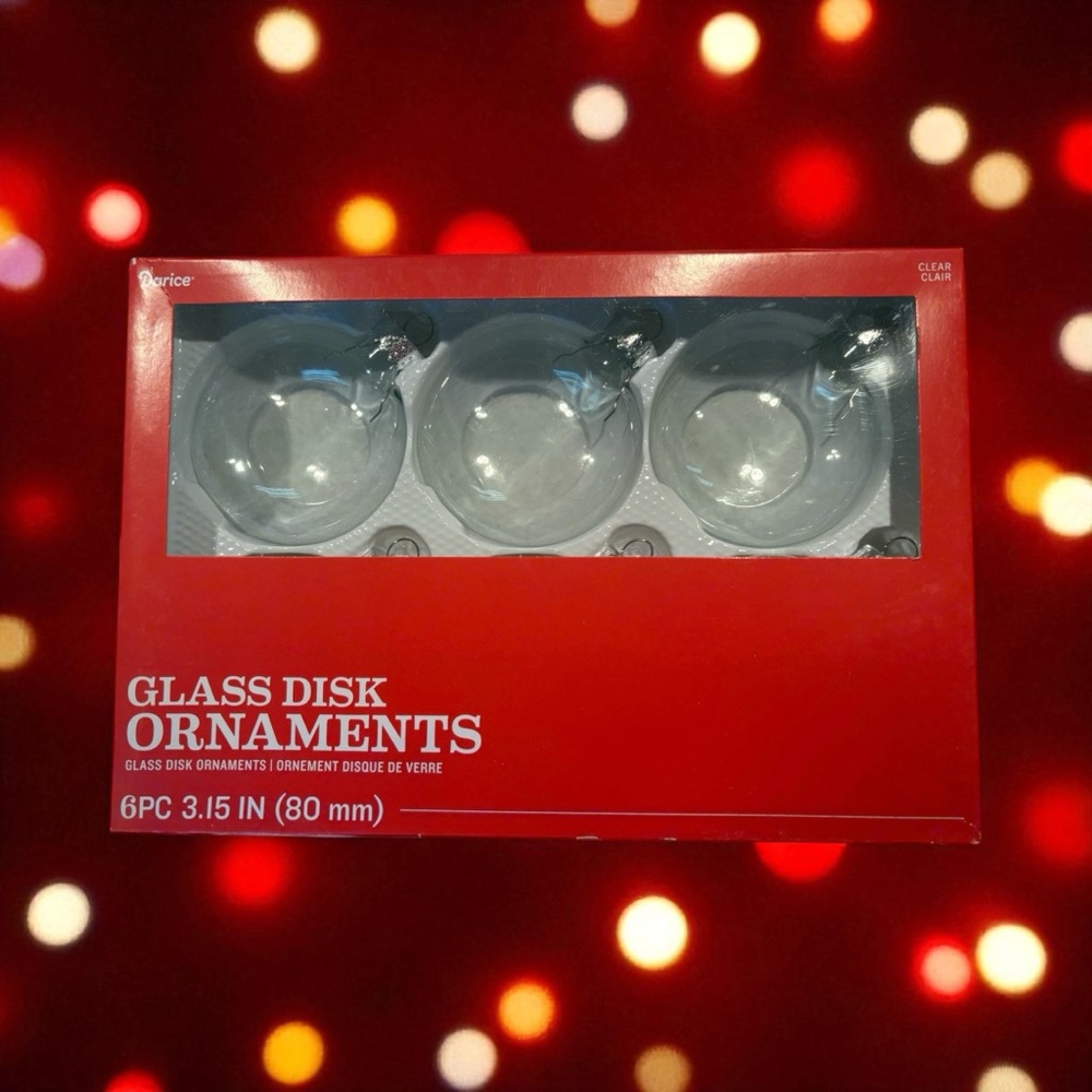 Darice Clear Glass Disk Ornaments Set - Picture 2 of 5